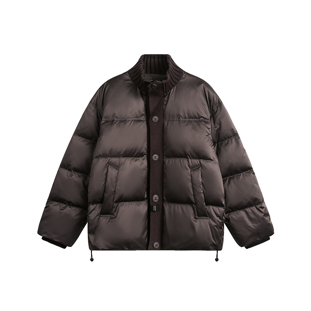 Winter small design Japanese solid color retro keep warm down jacket