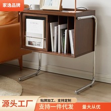 家逸北欧实木杂志柜简约现代沙发边柜日式床头柜美式多功能边角几