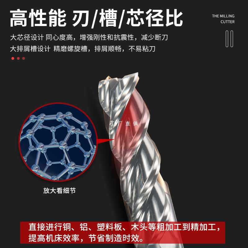 6E3X60度3刃数控合金铣刀超微粒钨钢立铣刀1-12mm钨钢涂层CNC加工