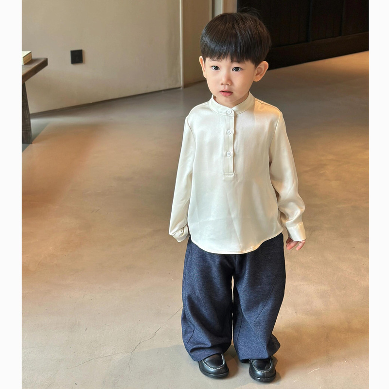 男童汉服套装2025新款洋气儿童新中式坎肩马甲宝宝周岁礼服唐装潮|undefined