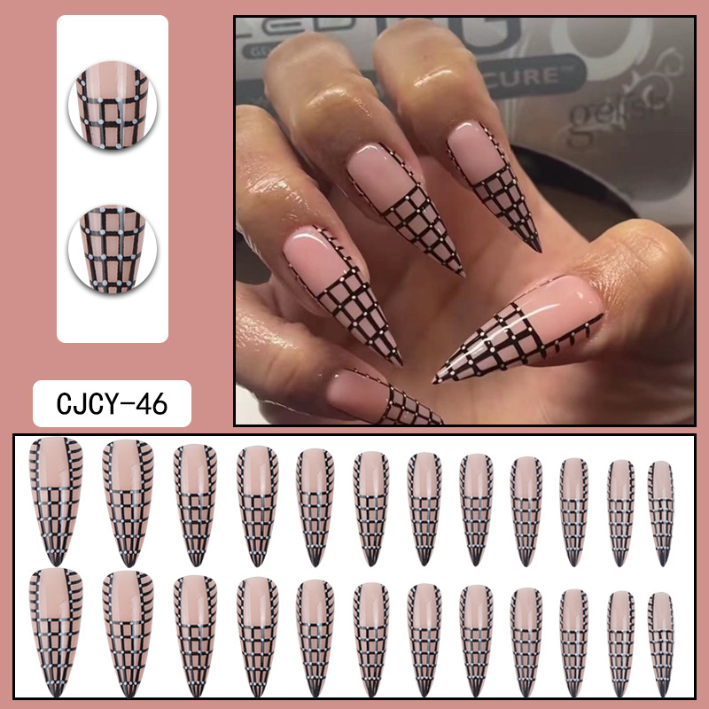 Mode Géométrique Plastique Ongles Correctifs 24 Pièces display picture 6