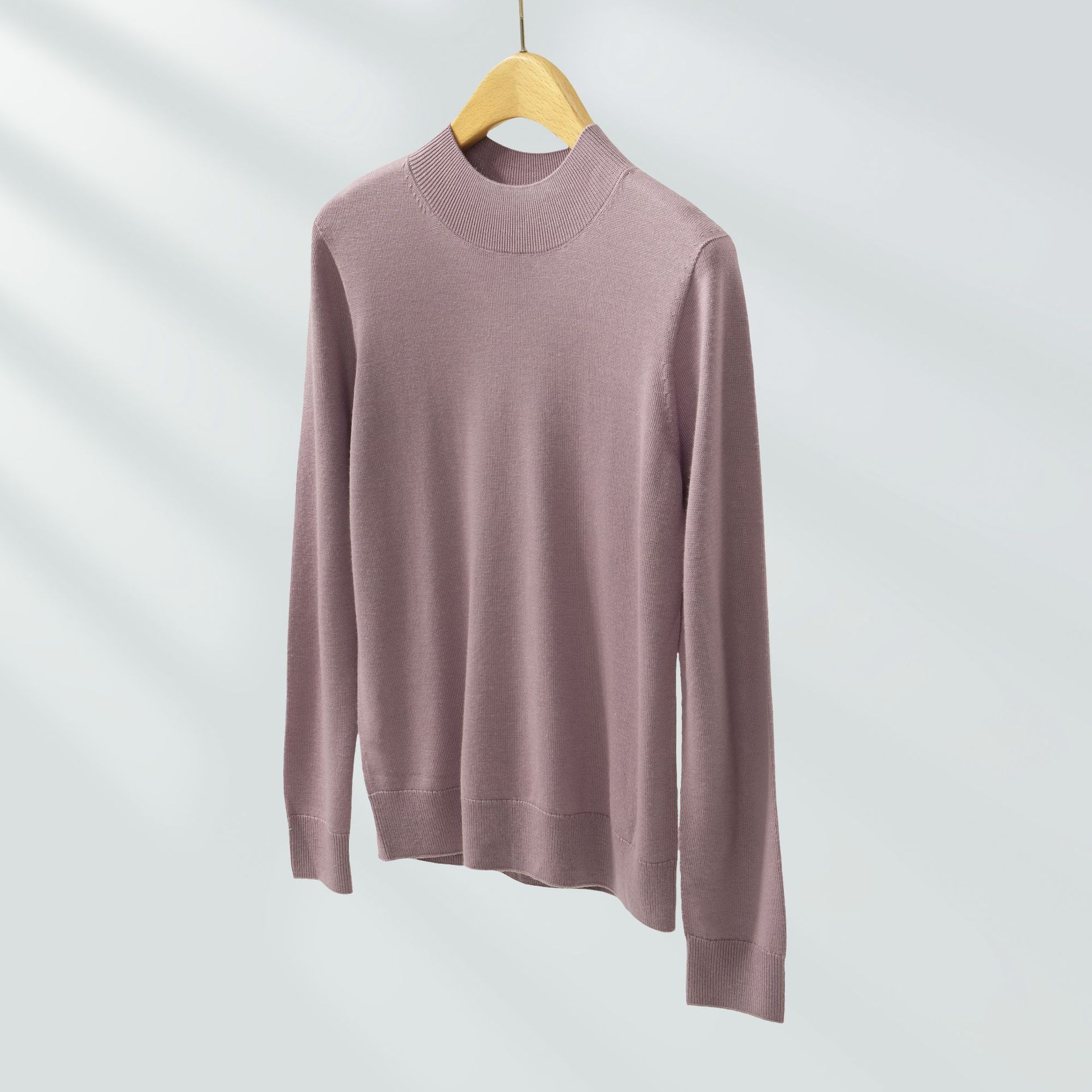 Medium-thick machine-washable sweater for women with half turtle neck macaron color large size versatile pure autumn and winter sweater for women HN733