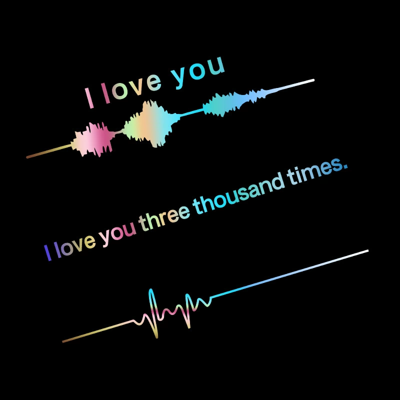 Автомобильные наклейки ЭКГ, креативные стильные забавные наклейки «Я люблю тебя», звуковая диаграмма, автомобильные наклейки, задние декоративные наклейки