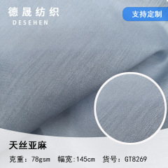 轻薄天丝麻布料素色平纹混纺布时尚轻薄款衬衫新中式面料现货批发