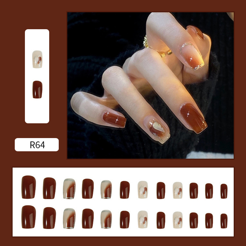 Use parche de uñas pegatina de uñas de dibujos animados corto parche de uñas falso desmontable terminado rubor parche de uñas