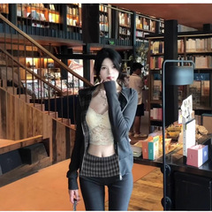 灰色修身外套女款秋冬2025新款早秋季韩系一整套正肩卫衣内搭穿搭