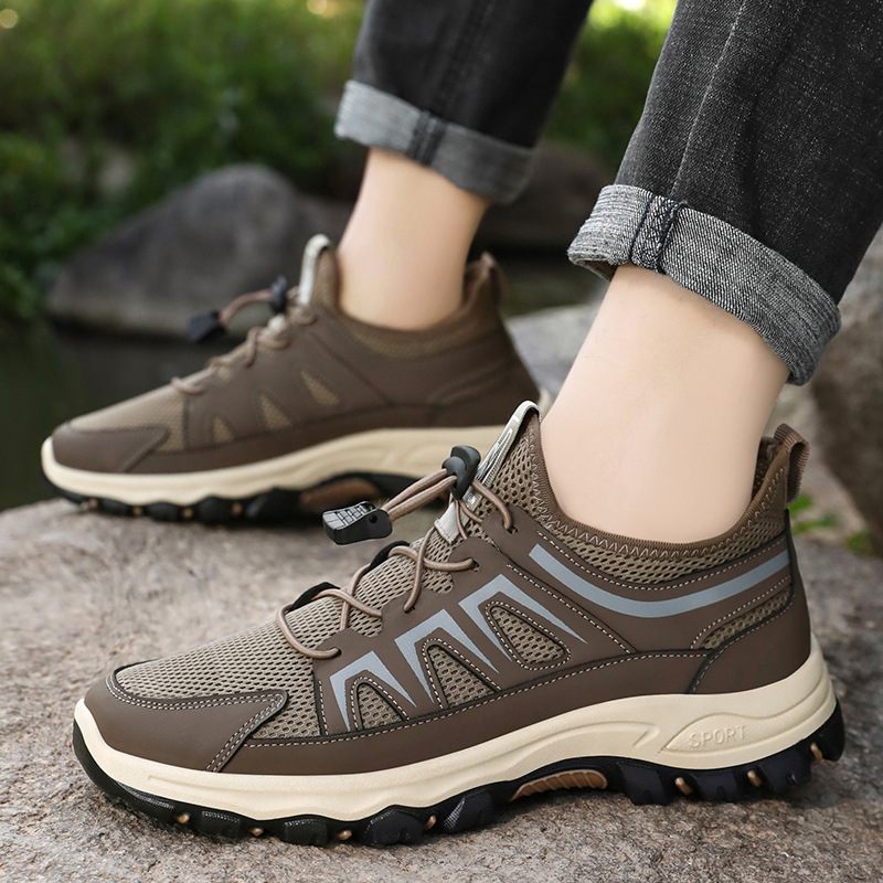 Zapatos de hombre, zapatos deportivos de estilo nuevo de verano, zapatos para correr transpirables de malla, zapatos para caminar resistentes al desgaste al aire libre, zapatos individuales de moda