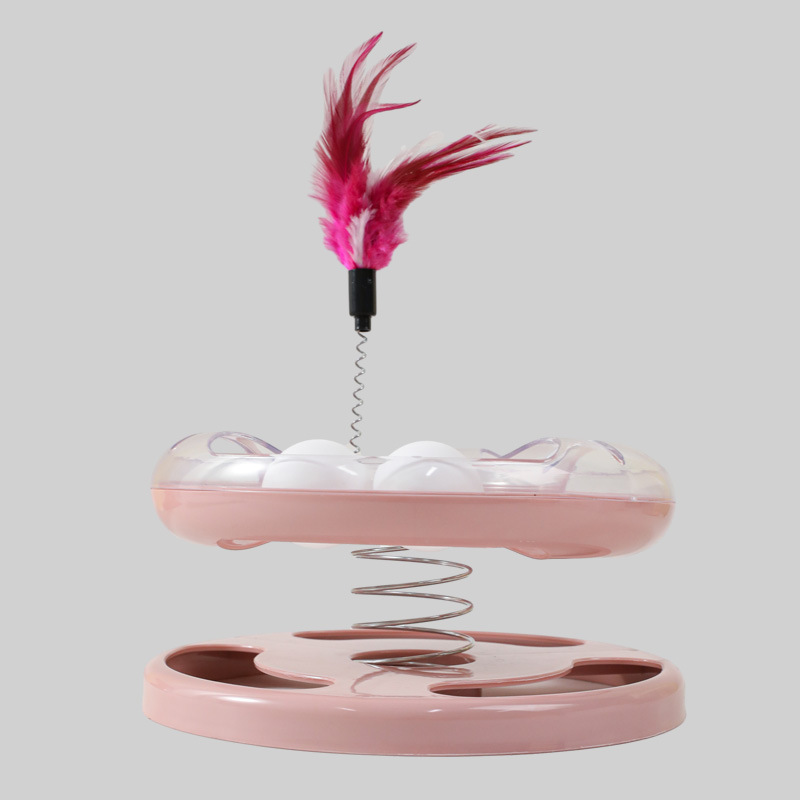 Gato de juguete pipitao original en caja de Primavera Mecedora de doble capa Placa de diversión gato auto-Hola artefacto al por mayor