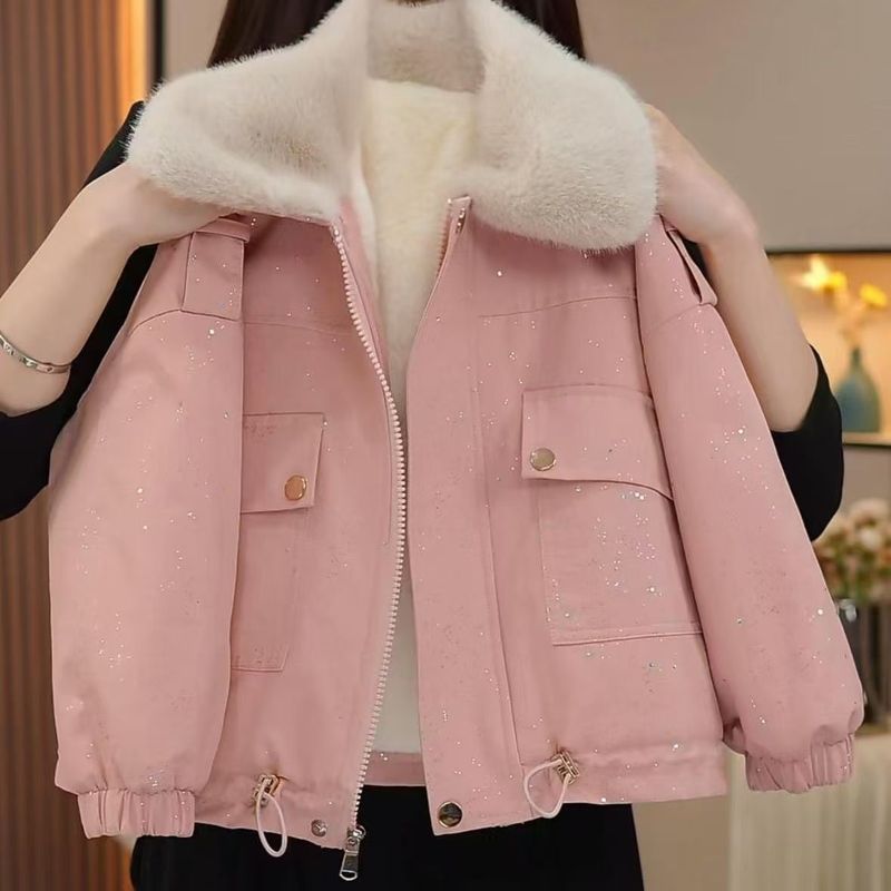女童冬装外套加绒加厚2025新款儿童洋气棉衣韩版派克服棉服|undefined