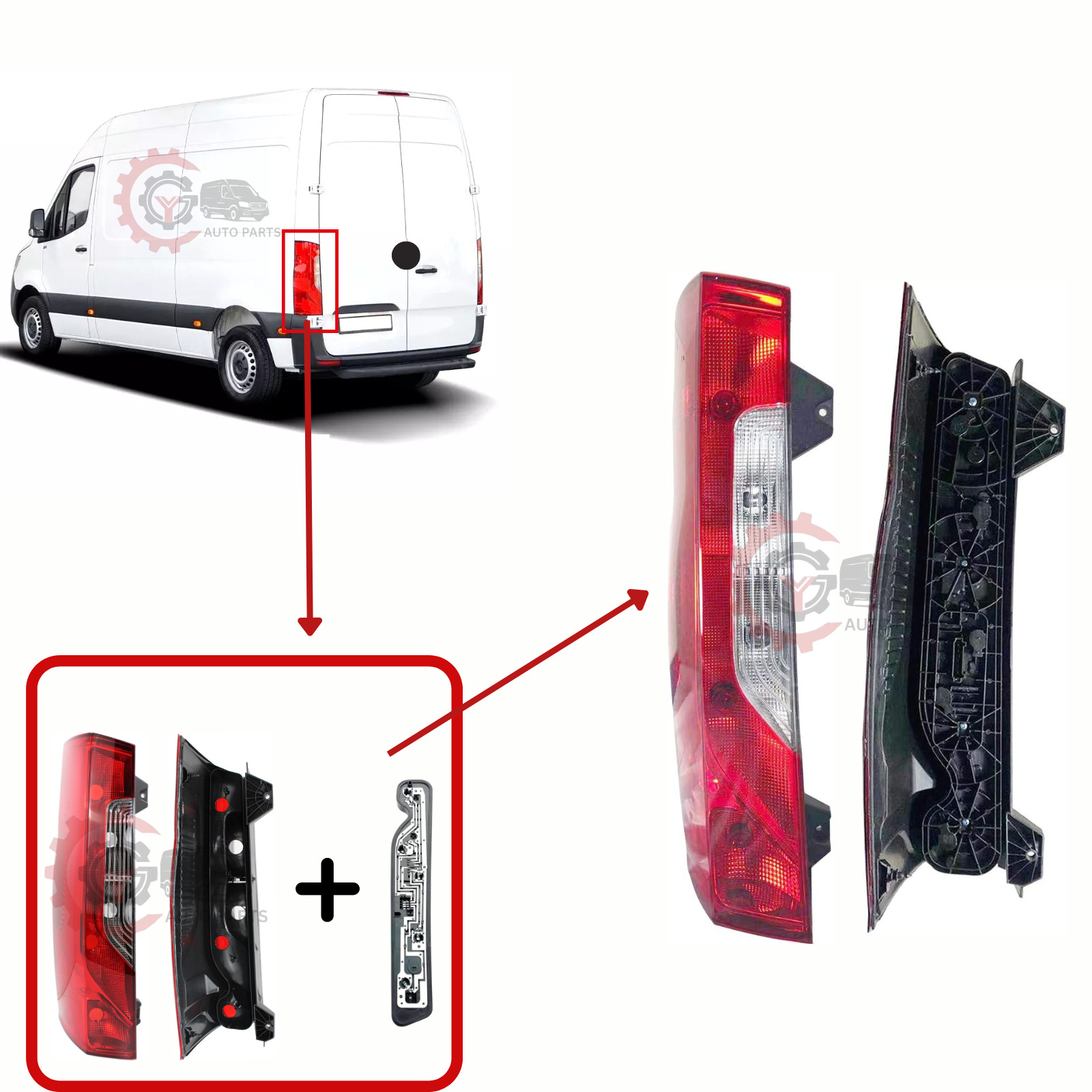 Supports Cross-Border Sourcing from Manufacturers for Mercedes-Benz Sprinter/Sprinter 907/910 Tail Lights and Turn Signals