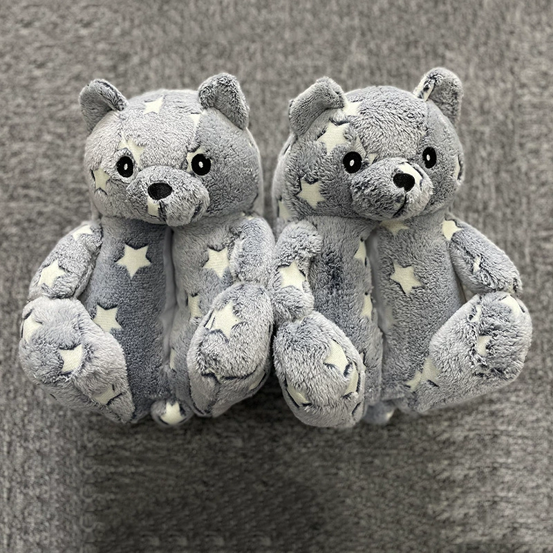 Спортивные тапочки Spot Teddy Bear Slippers, тапочка Медвежонок, пол Floor Plush Deep Cotton Warm Shoes