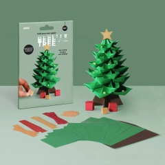 创意便携式新奇趣Christmas Tree Origami Kit DIY圣诞树折纸套装