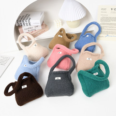 新款egg迷你針織手提包韓系毛線鈎針手拎袋秋冬百搭隨身包高級感