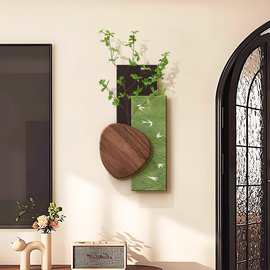 中古风客厅装饰画高级感电视背景墙挂画创意绿植餐厅大白墙壁画