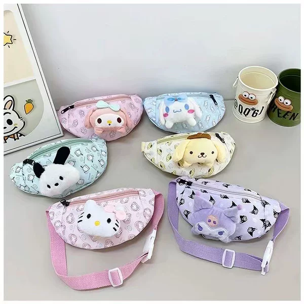 All-match Cute Cartoon Waist Bag Kulomi Crossbody Bag Mini High-value Chest Bag Casual Girl Children's Shoulder Bag