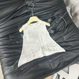 夏季宝宝女童无袖上衣儿童凉爽背心韩系镂空针织短袖