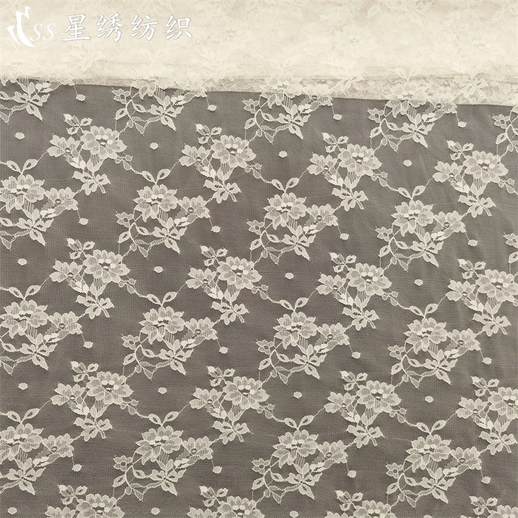 新款弹力提花网布剪线工艺花朵四面弹柔软亲肤女装打底衫贴身面料