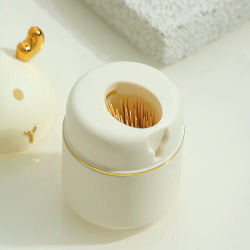 Cartoon deer toothpick holder household push-type automatic pop-up toothpick box creative high-end cute toothpick jar for living room