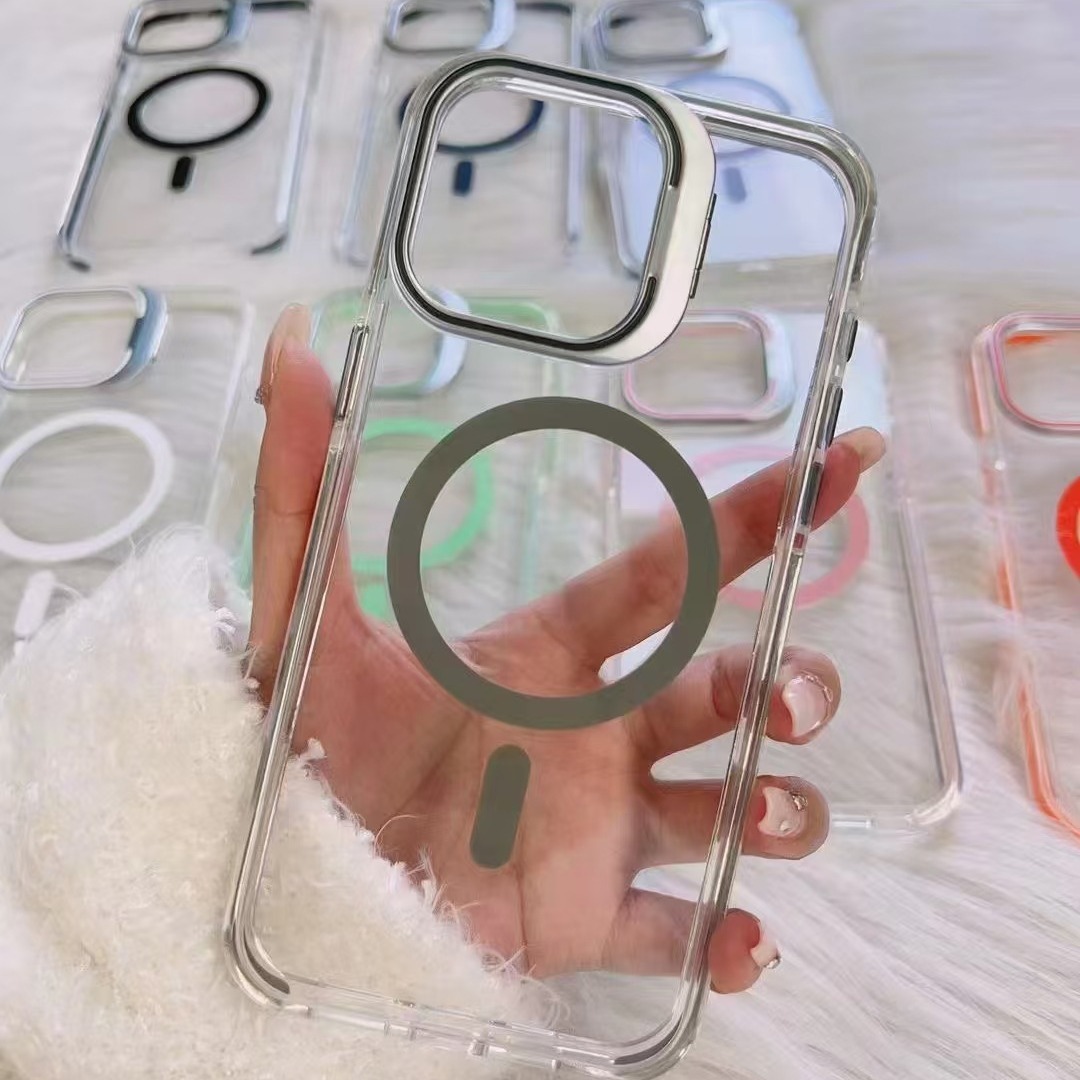 Soporte de lente magnético IPhone16promax/15pro anti-caída Apple 16 Simple 13 Funda para teléfono móvil 14