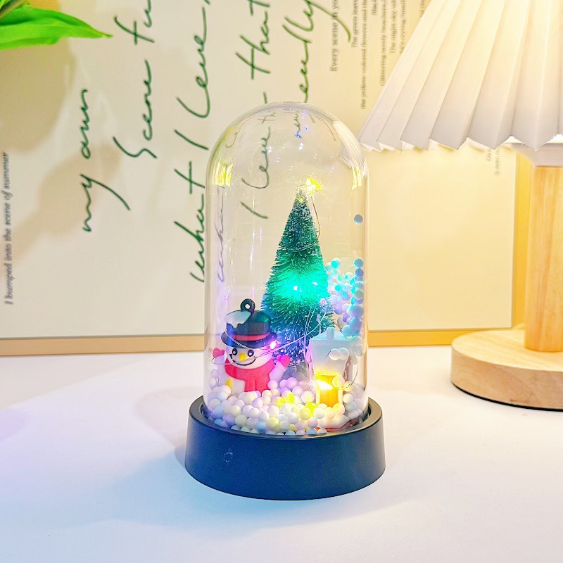 Papá Noel lámpara de noche decoración de la habitación decoración de escritorio muñeco de nieve atmósfera lámpara props regalos de Navidad al por mayor image 6