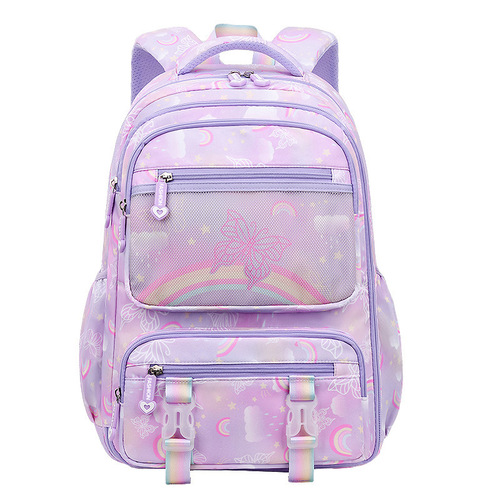 Children's School Bag for Girls, Suitable for Grades 1-2-3-4-6, Ultra-Lightweight, Back Support, Weight Reduction, Refrigerator-Style Door, Wholesale