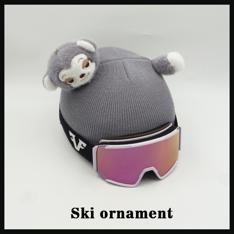 Cartoon Personalized Monkey Doll Decoration Ski Helmet Cover Detachable