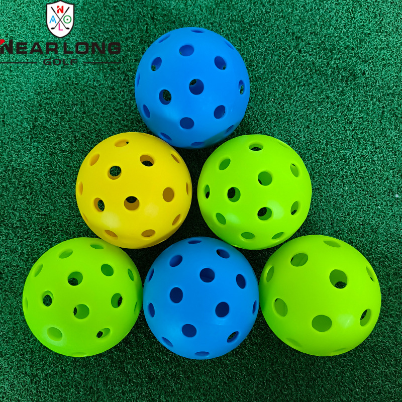 Factory in stock wholesale pick ball 26 holes 40 holes PE material hole ball indoor and outdoor Pickleball74MM ball
