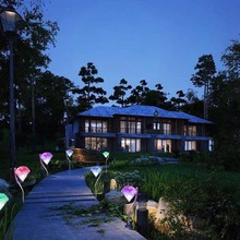 太阳能灯钻石庭院装饰草坪灯彩光渐变小夜灯花园别墅庭院灯饰爆款
