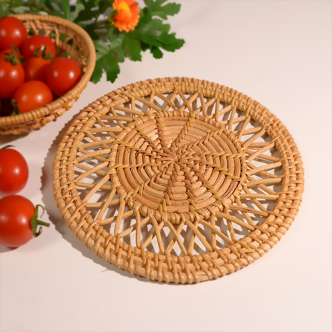 Posavasos de ratán, manteles de aislamiento térmico, colgantes de decoración de paredes de casas de familia nórdicas, porche para el hogar, sala de estar, adornos de tejido, adornos