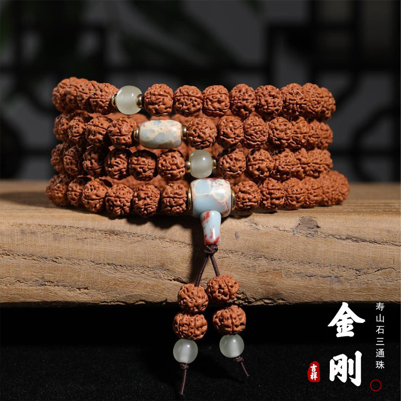 Natural Nepalese Exploded Meat King Kong Indonesian Bodhi DIY Handheld String Long Sweater Necklace Men's Women's Knit