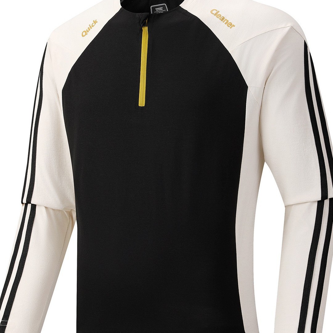 Spring and Autumn new men's long-sleeved crewneck sweatshirt with two stripes, plus size, casual running sportswear
