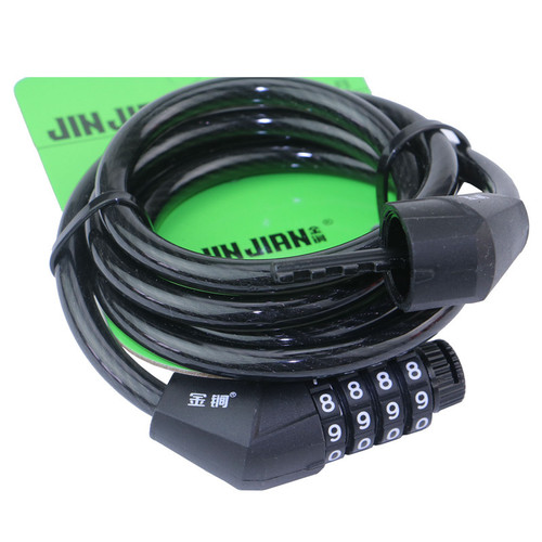 Bicycle lock combination lock, gold mace 4-digit combination lock, wire chain lock, 1.2 meters long, cycling equipment accessories