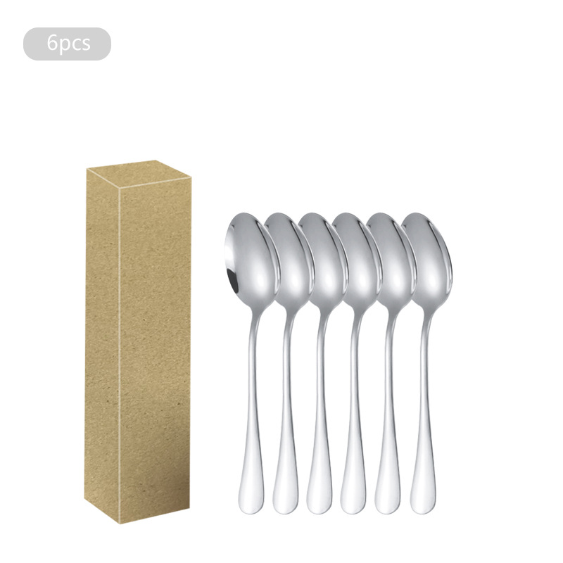 1010 Acero inoxidable 6 paquetes Cuchillo de mesa Cuchillo de carne Cuchara de comida occidental Cuchara Cuchara de postre Juego de vajilla de alta gama para hotel