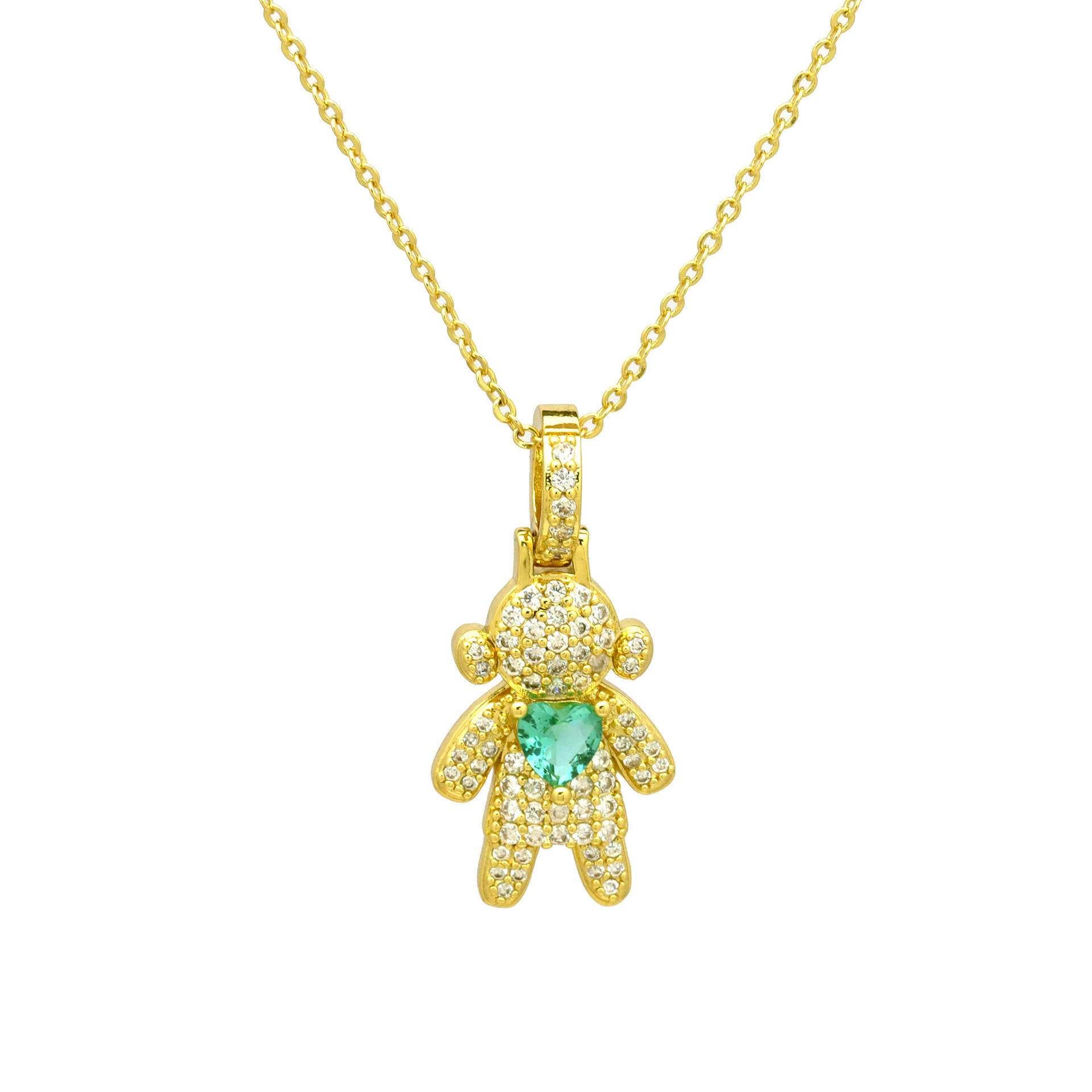 Holiday, Daily Occasion Copper Inlay Heart Shape Zircon Pendant Necklace