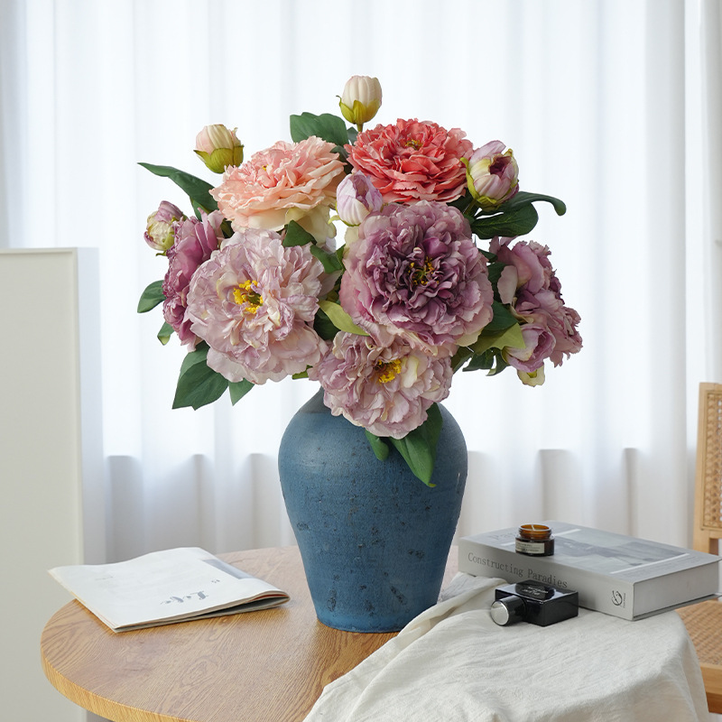 Imitation Flower 2 Head Jiao Bian Yang Peony Loulian Fake Flower Retro Home Living Room Decoration Guofeng Peony Hair Accessories Imitation Flower 2 Head Jiao Bian Yang Peony Loulian Fake Flower Retro Home Living Room Decoration Guofeng Peony Hair Accessories