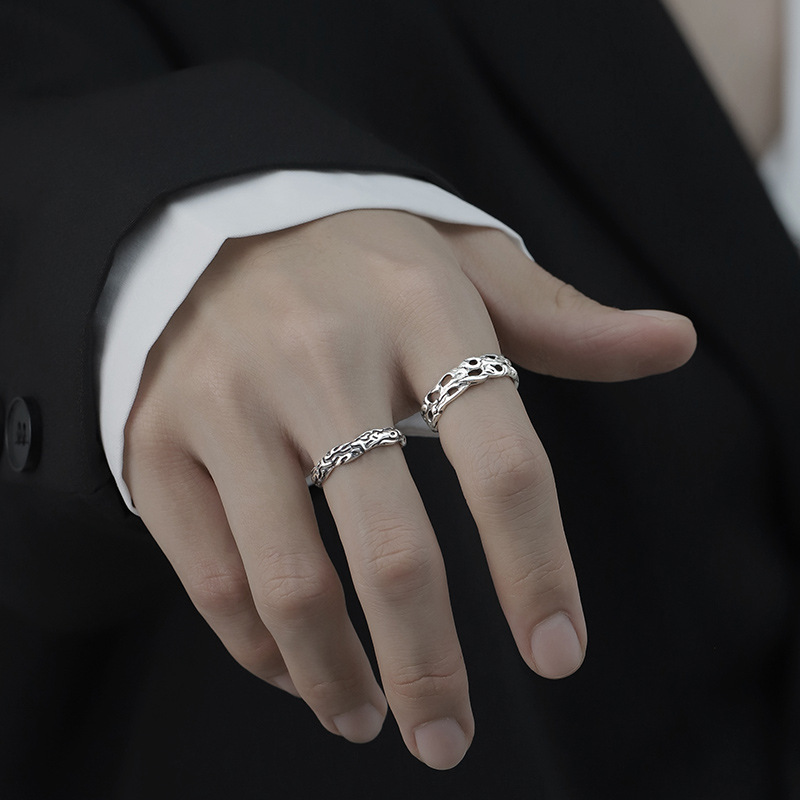 Stackable Silver-plated Men's Ring Stylish Trendy Hip-hop Jewelry_voghion.com