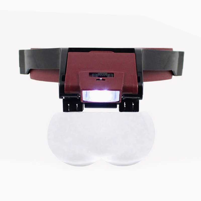 楚达 带灯光源放大镜 头戴式自动升压装置LED放大镜 修理81001-B