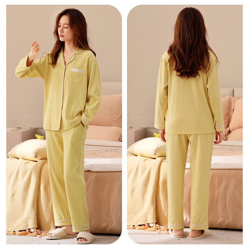 Pijamas de las mujeres la primavera y el otoño 100% algodón manga larga 2023 nuevo desgaste casero al aire libre más tamaño traje