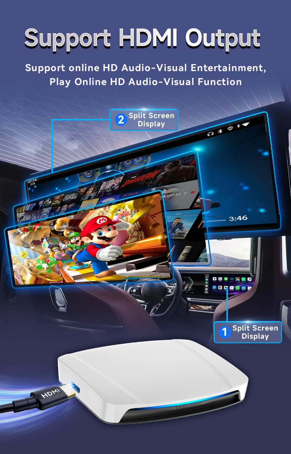 Cross-Border Carlinkit Qualcomm Sdm660 Wireless Carplay Box Adapter HDMI Car-Machine Interconnection Vehicle-Mounted Device
