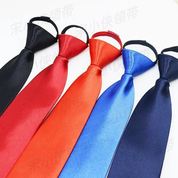 Black men's professional tie with zipper