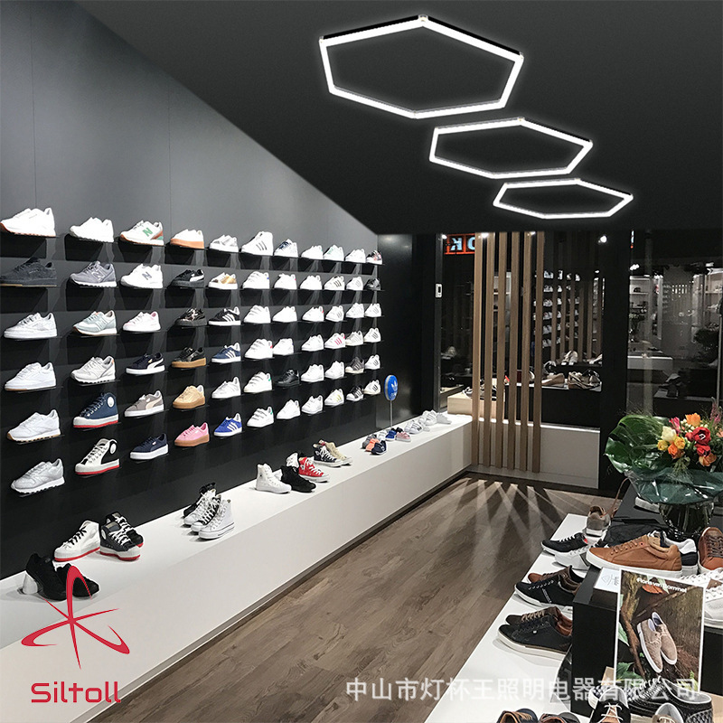 Copa de lámparas hexagonal de oficina LED lámpara sin sombra de alta luz de ahorro de energía tienda de garaje barbería lámpara de vela comercial