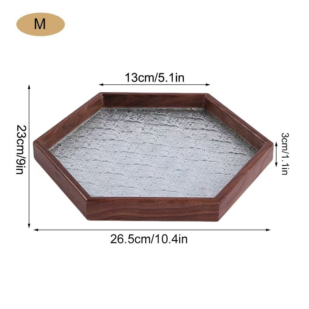 Bégonia retro bandeja de té rectangular de alto valor de madera refrigerio taza de té bandeja de té bandeja de vidrio