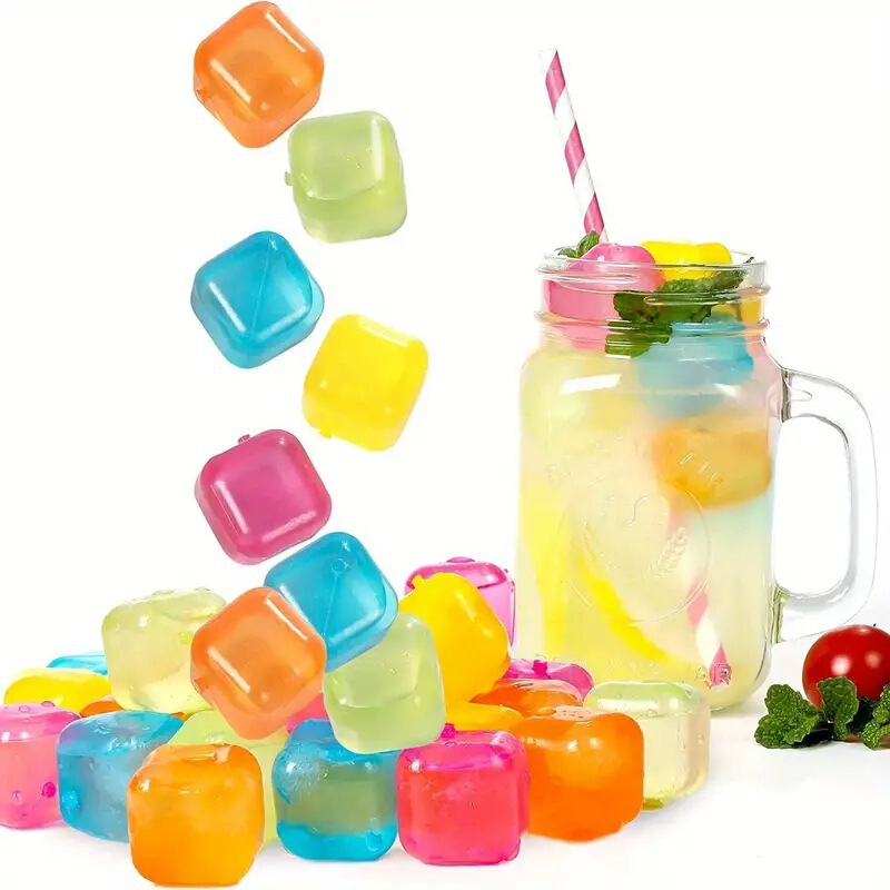 12 Reusable Plastic Ice Cubes for Summer, Various Shapes of Ice Cubes for Bar Parties and Drinking, Can Be Frozen 12 Reusable Plastic Ice Cubes for Summer, Various Shapes of Ice Cubes for Bar Parties and Drinking, Can Be Frozen