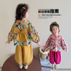 女童套装春秋装2025新款儿童装韩版洋气长袖女宝宝时髦好看两件套