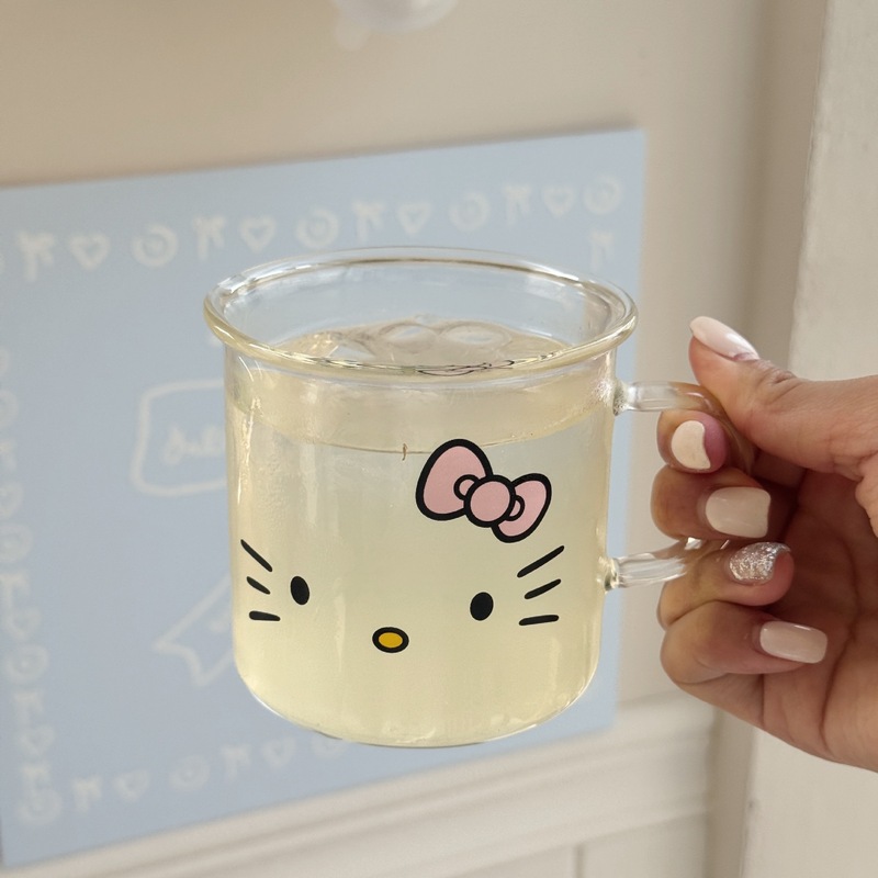 インスタイル高見えKT表現かわいい漫画ガラス朝食ミルクカップコーヒーカップジュースカップ学生カップ|undefined