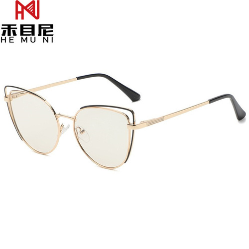 Cat-eye sunglasses Korean style sunglasses for women  new retro personalized sunglasses for women street photography fashion decorative glasses