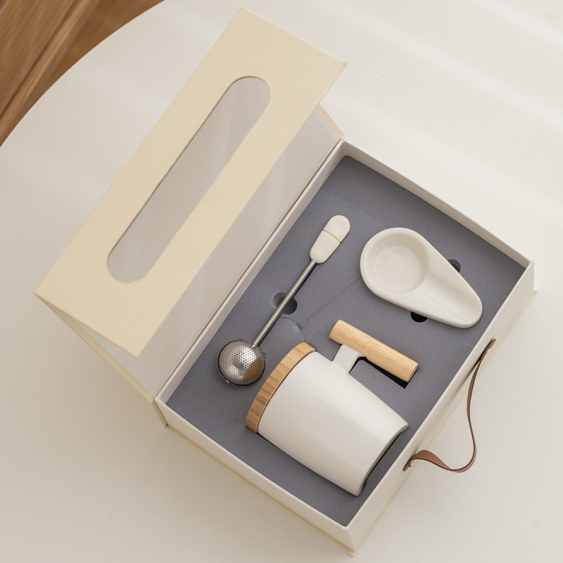 Conjunto de regalos de negocios de cerámica con filtro cenicero con logotipo impreso de copa de regalo del día del padre