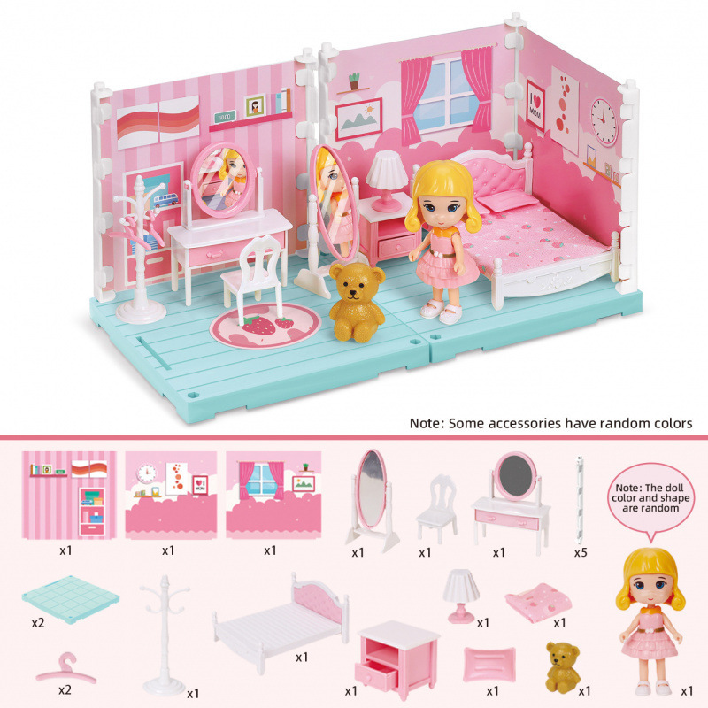 ミニシミュレーションキッチン書斎寝室バスルーム家具女の子子供ままごとおもちゃセット卸売ドールハウス|undefined