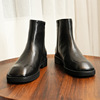 Martens, high demi-season low boots for leisure with zipper, chelsea, genuine leather