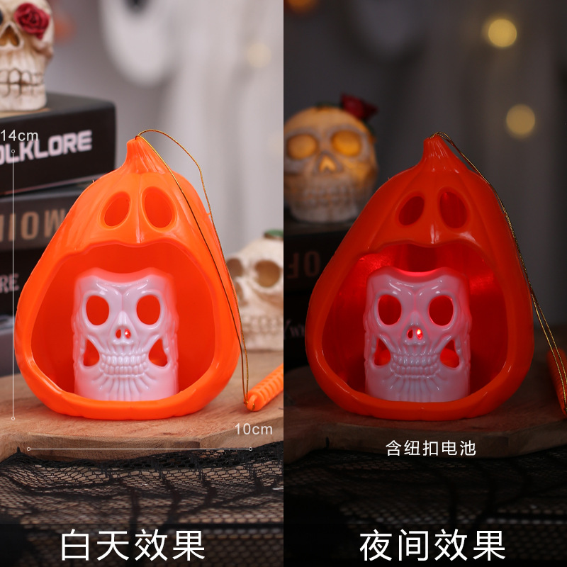 Linterna de Calabaza de Halloween, Decoraciones Brillantes de Halloween, Accesorios, Adornos, Cubo de Calabaza para Niños, Decoración para Fiestas